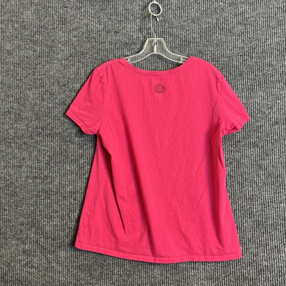Life Is Good Womens Crusher Tee Size Large Pink Campground Scene Short Sleeve - Picture 2 of 8